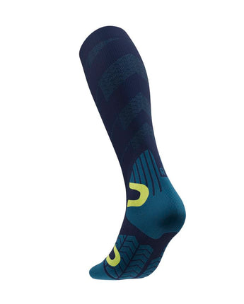 Ski Touring Compression Socks, High Cut, Blue